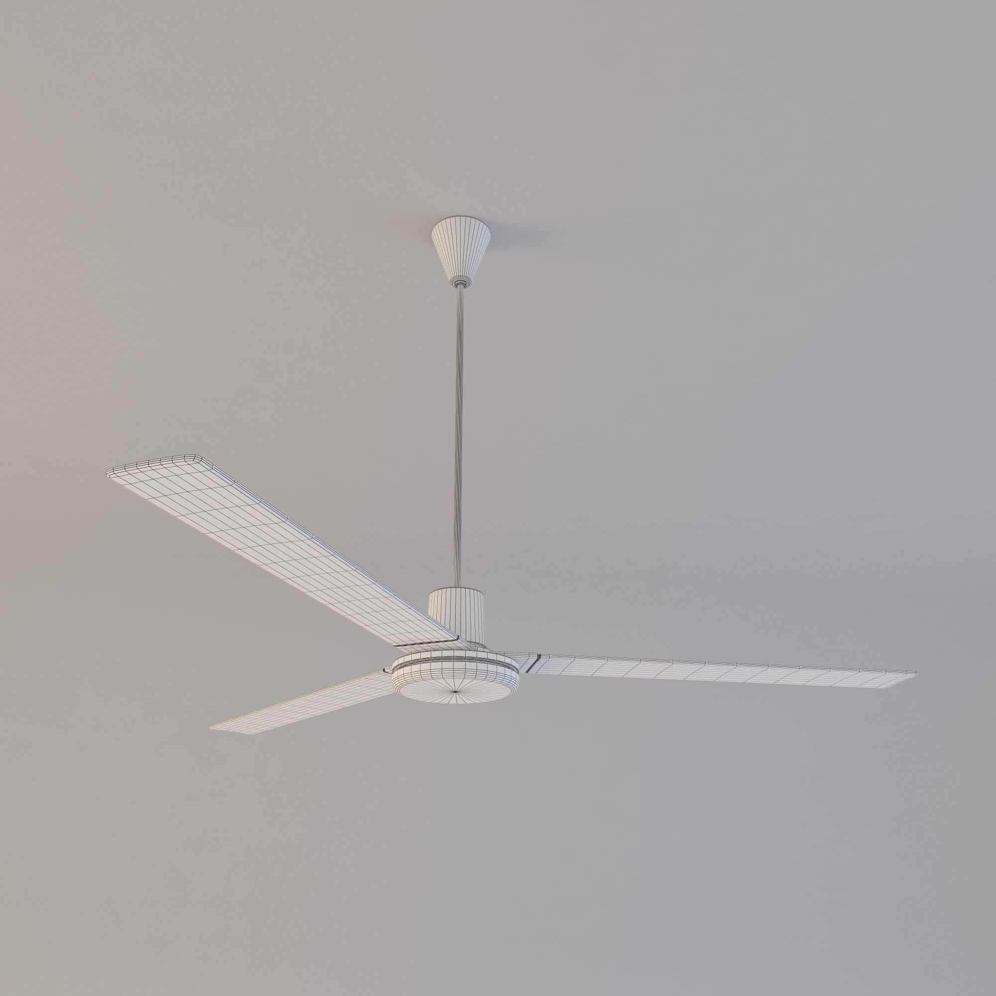 Simple Ceiling Fan Free 3D model_3
