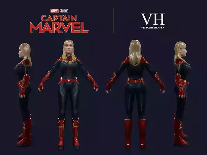 Captain Marvel - Victorie Free low-poly 3D model