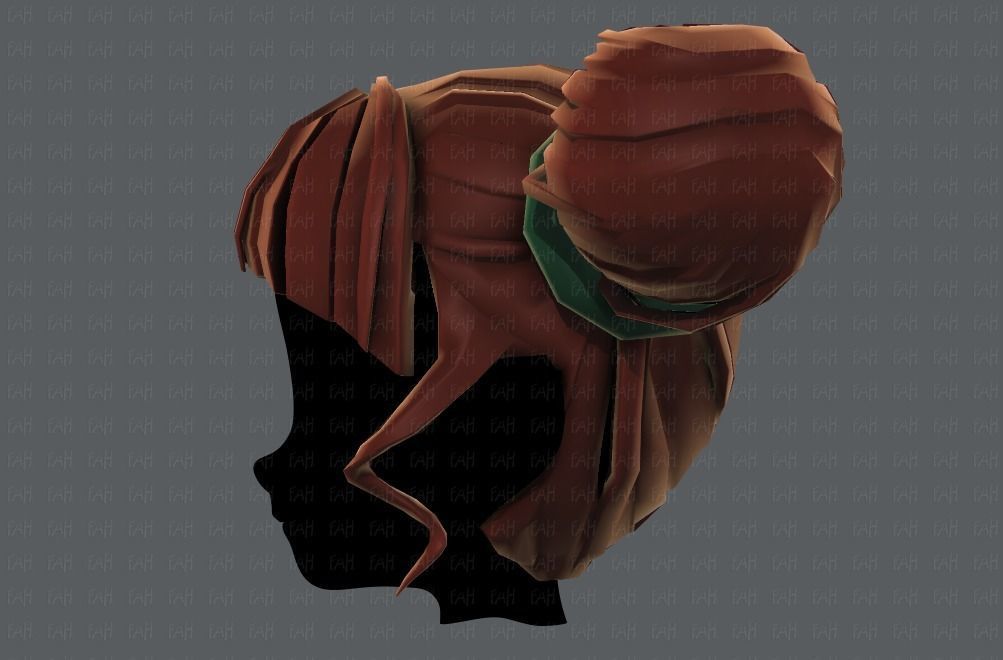 3D Hair style for girl V68 Low-poly 3D model_23