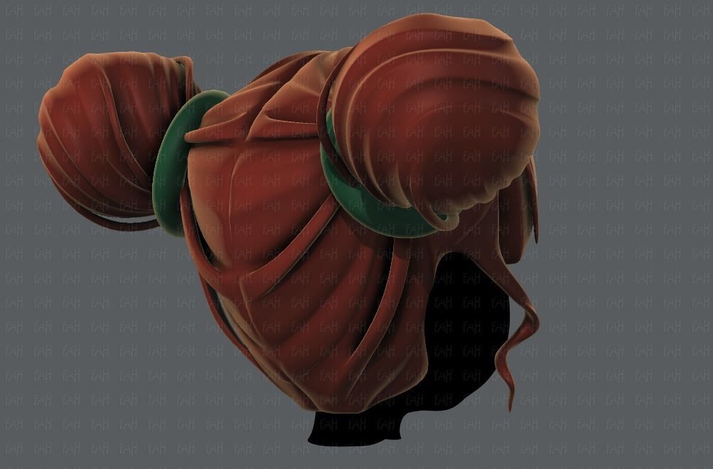 3D Hair style for girl V68 Low-poly 3D model_4