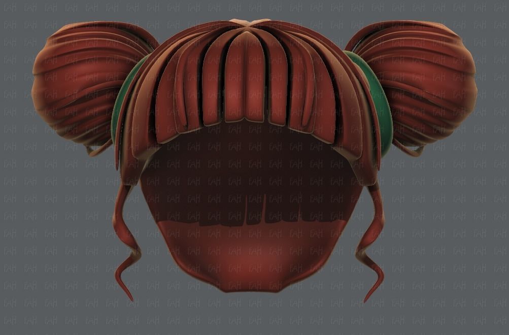 3D Hair style for girl V68 Low-poly 3D model_37