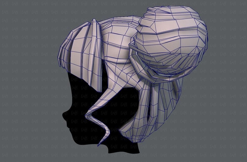 3D Hair style for girl V68 Low-poly 3D model_31