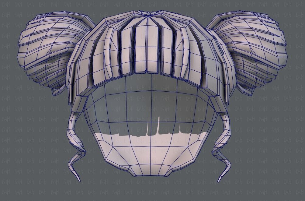 3D Hair style for girl V68 Low-poly 3D model_40