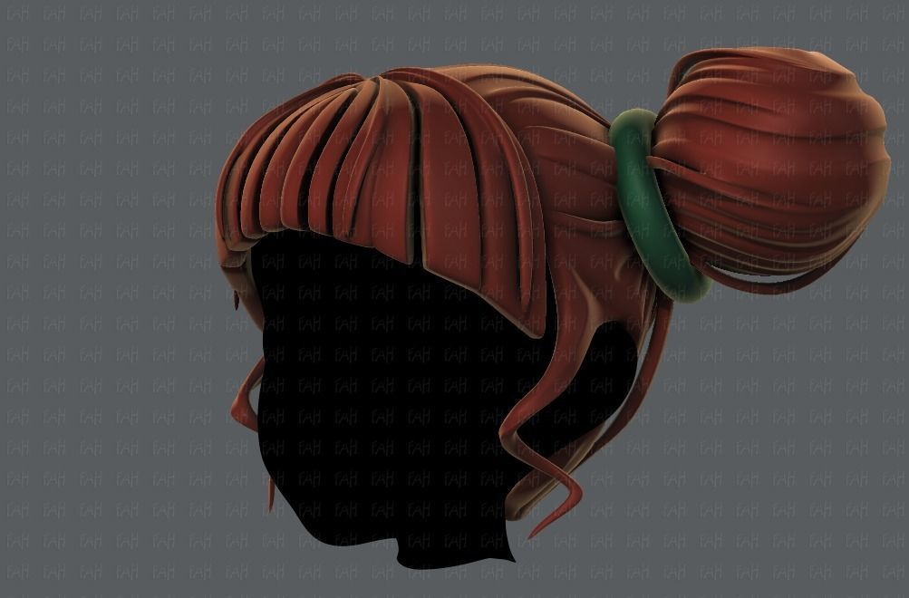 3D Hair style for girl V68 Low-poly 3D model_8