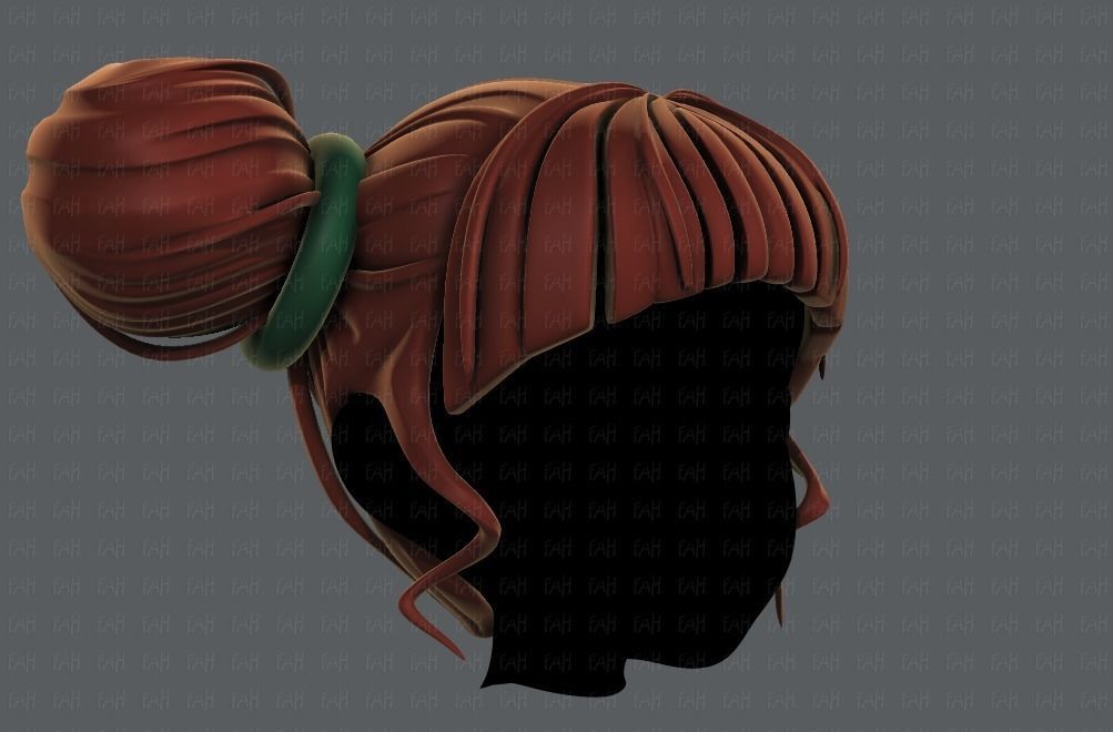 3D Hair style for girl V68 Low-poly 3D model_2