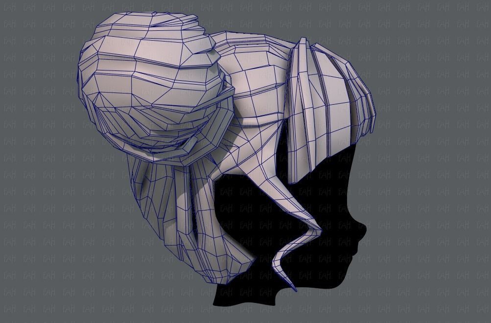 3D Hair style for girl V68 Low-poly 3D model_27