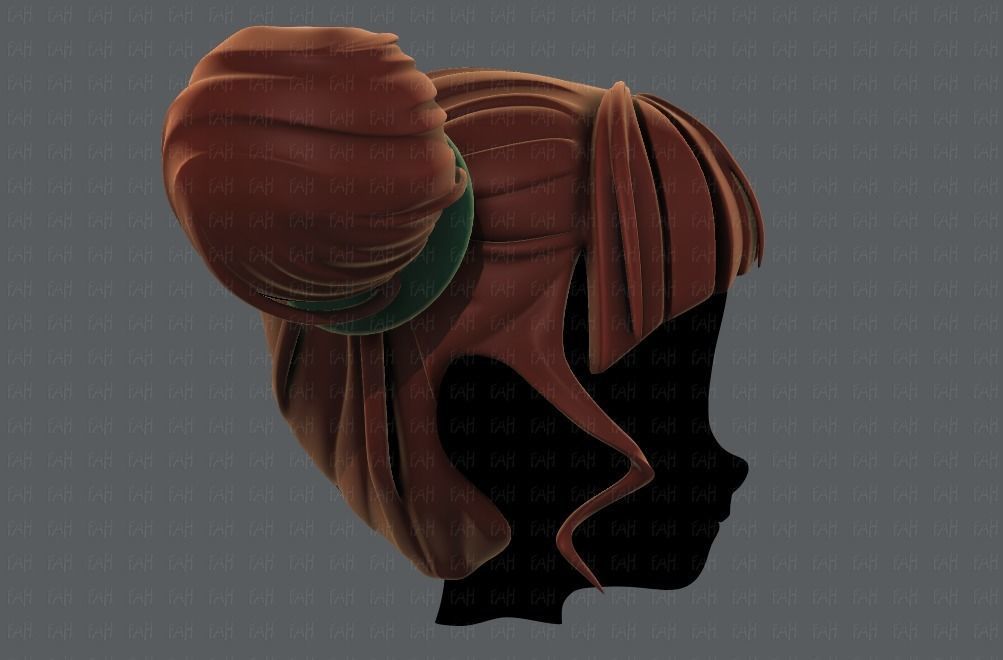 3D Hair style for girl V68 Low-poly 3D model_3