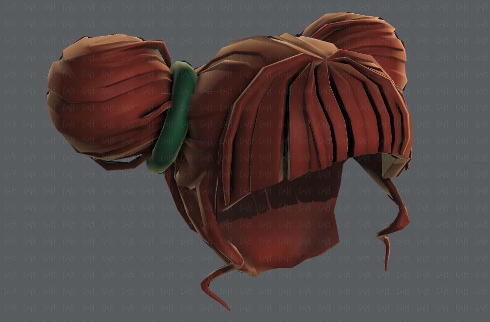 3D Hair style for girl V68 Low-poly 3D model_43