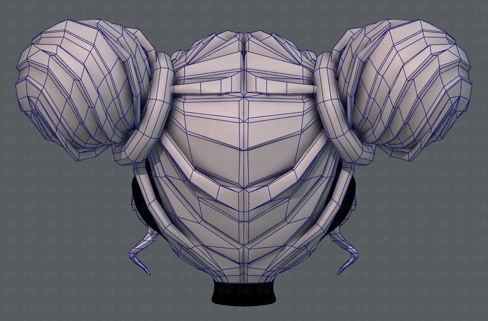 3D Hair style for girl V68 Low-poly 3D model_29