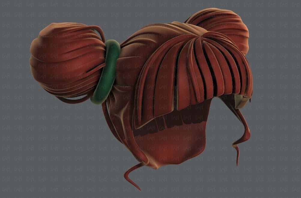 3D Hair style for girl V68 Low-poly 3D model_41