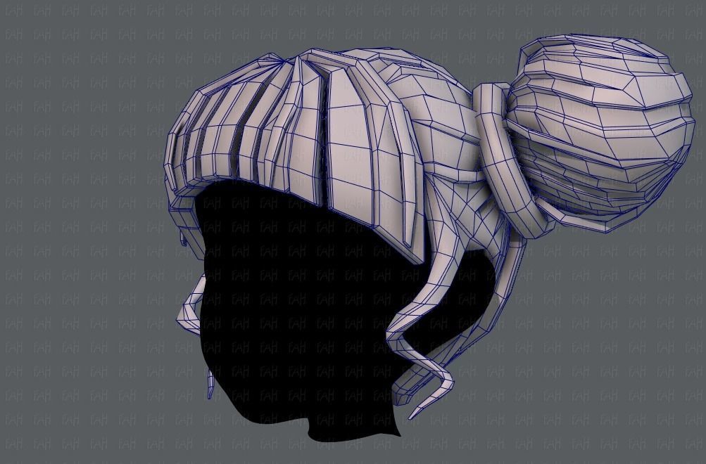 3D Hair style for girl V68 Low-poly 3D model_32