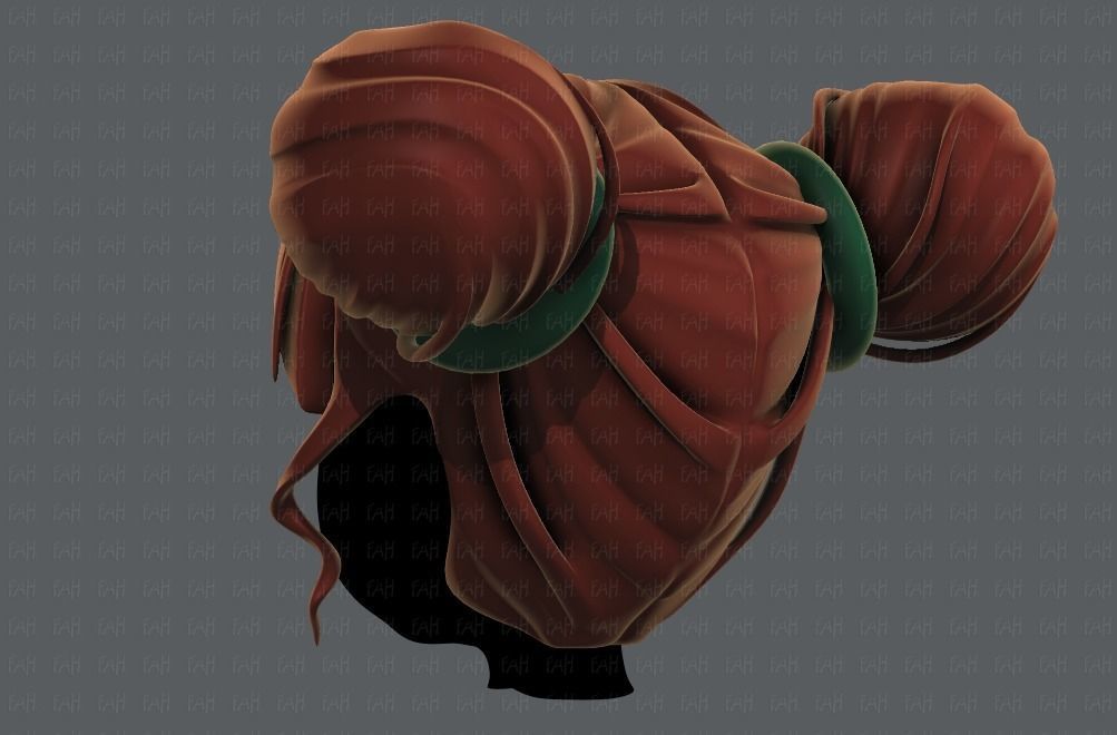 3D Hair style for girl V68 Low-poly 3D model_6