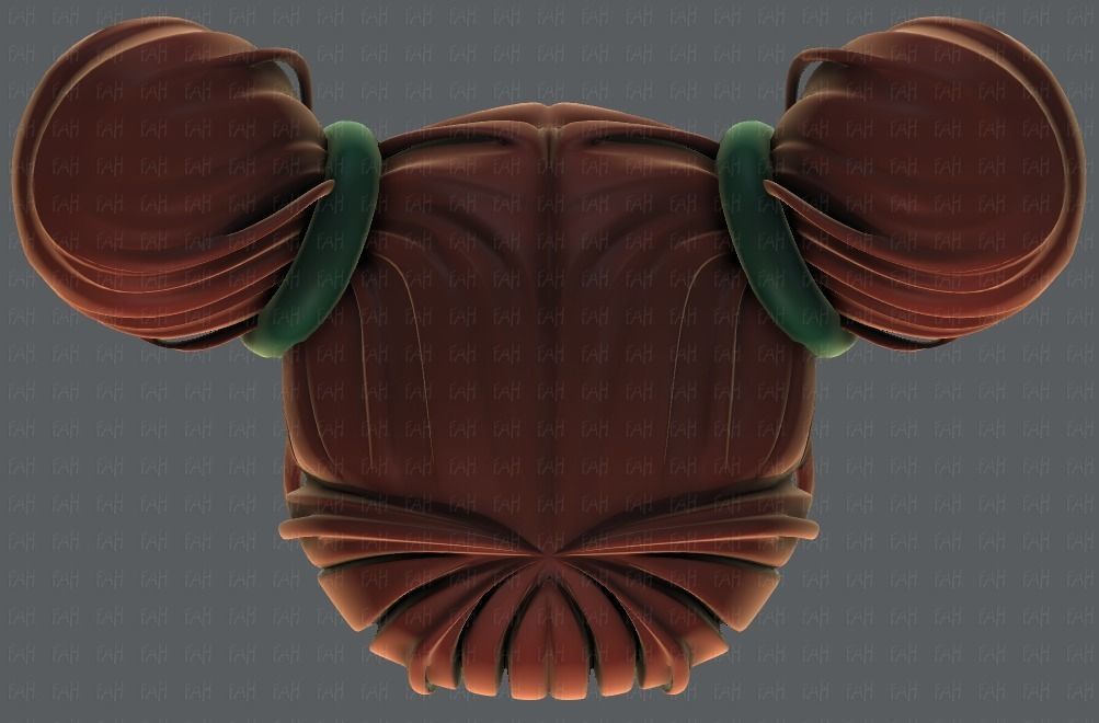 3D Hair style for girl V68 Low-poly 3D model_33