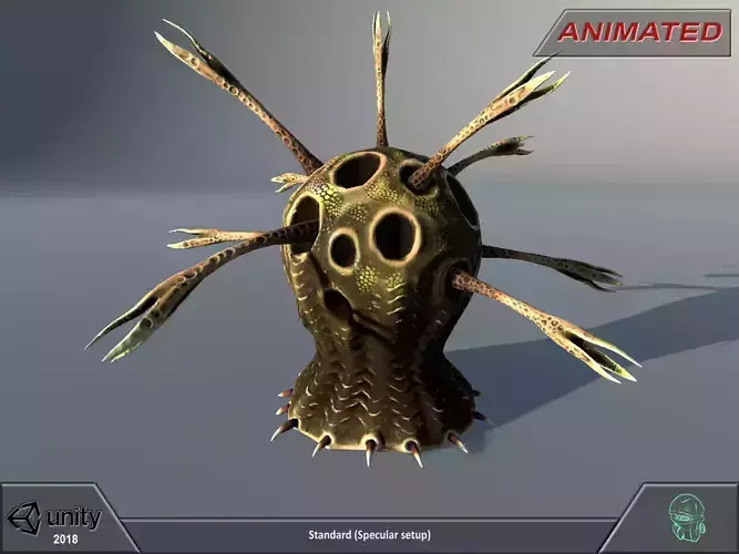 Alien flora - plant 12 Low-poly 3D model