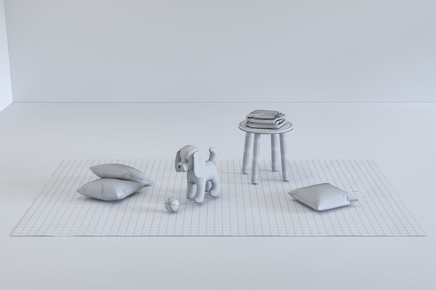 Childrens furniture set Pali TULIP BABY White 3D model_16