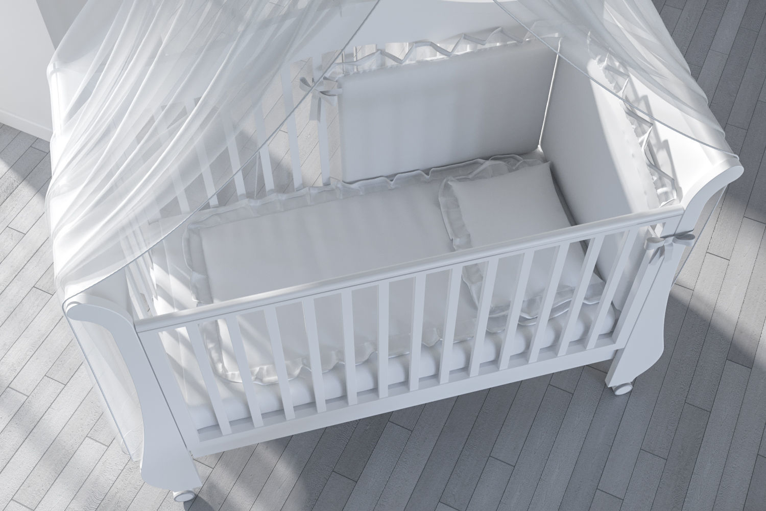 Childrens furniture set Pali TULIP BABY White 3D model_4