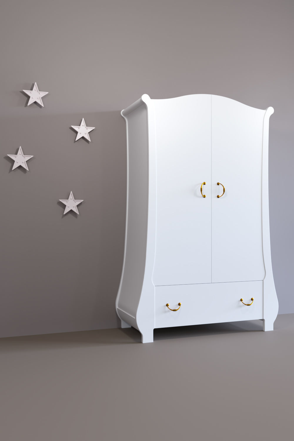 Childrens furniture set Pali TULIP BABY White 3D model_11