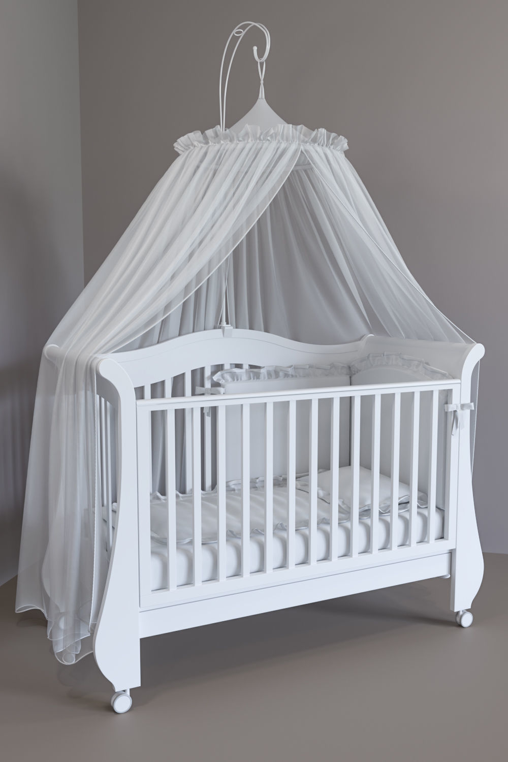 Childrens furniture set Pali TULIP BABY White 3D model_7