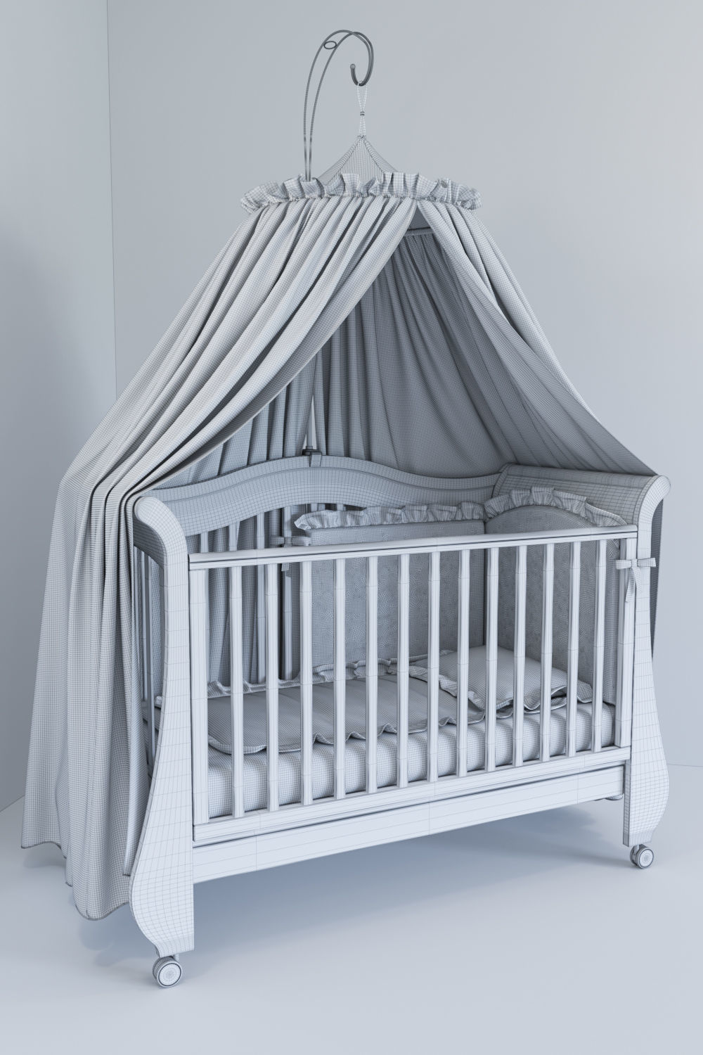 Childrens furniture set Pali TULIP BABY White 3D model_8