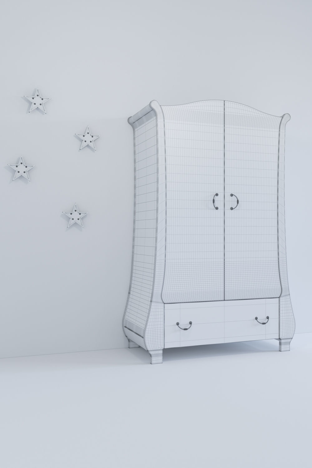 Childrens furniture set Pali TULIP BABY White 3D model_12