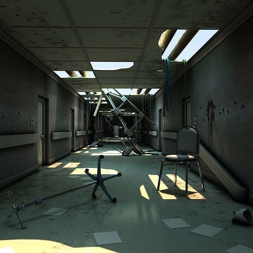 Damaged Hallway MAX 3D model