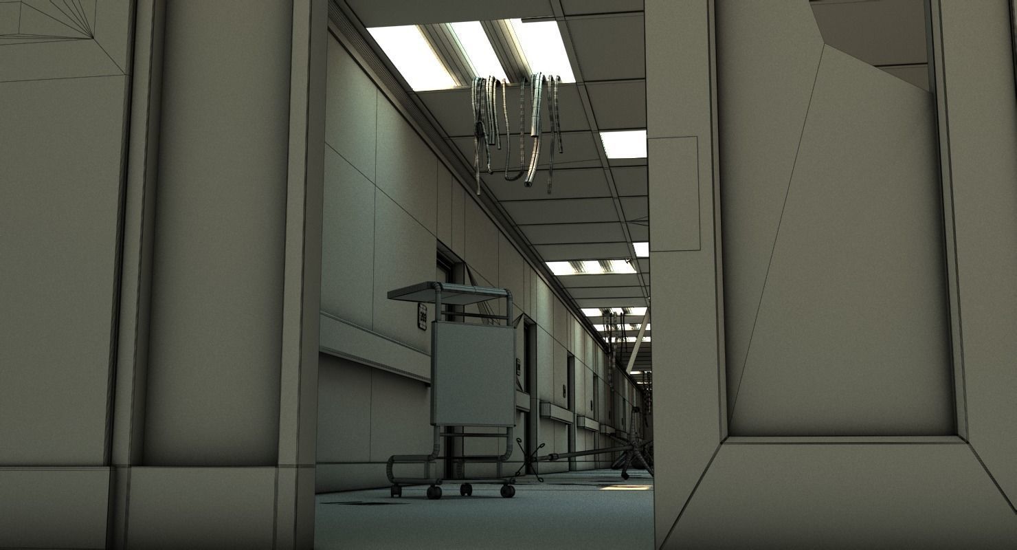 Damaged Hallway MAX 3D model_13
