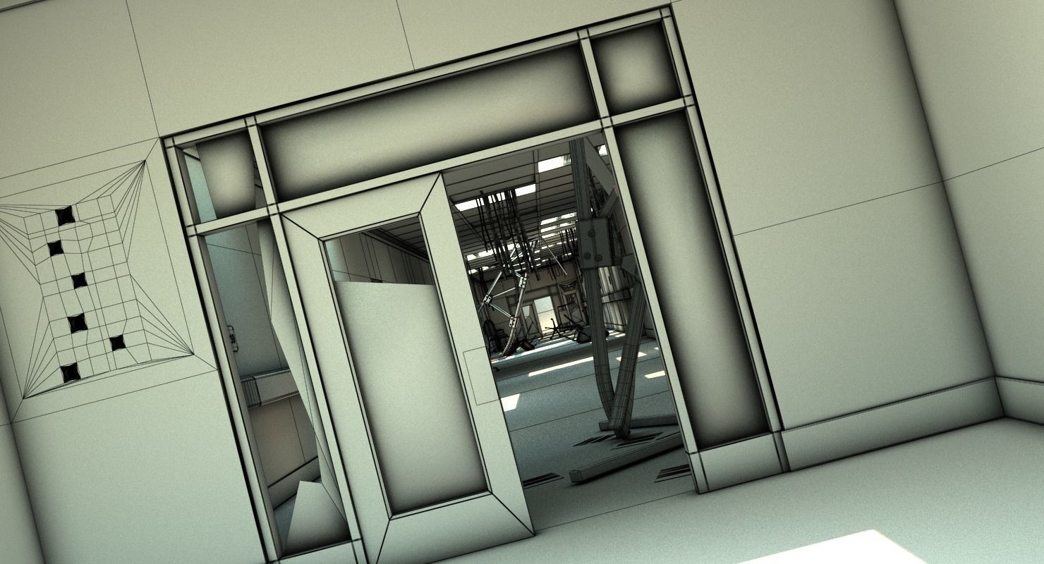 Damaged Hallway MAX 3D model_16