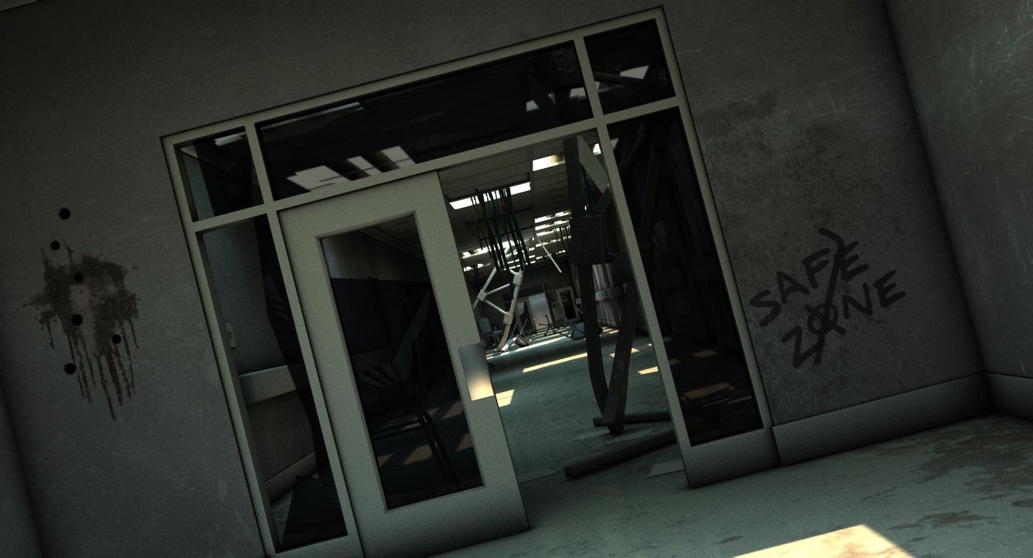 Damaged Hallway MAX 3D model_8