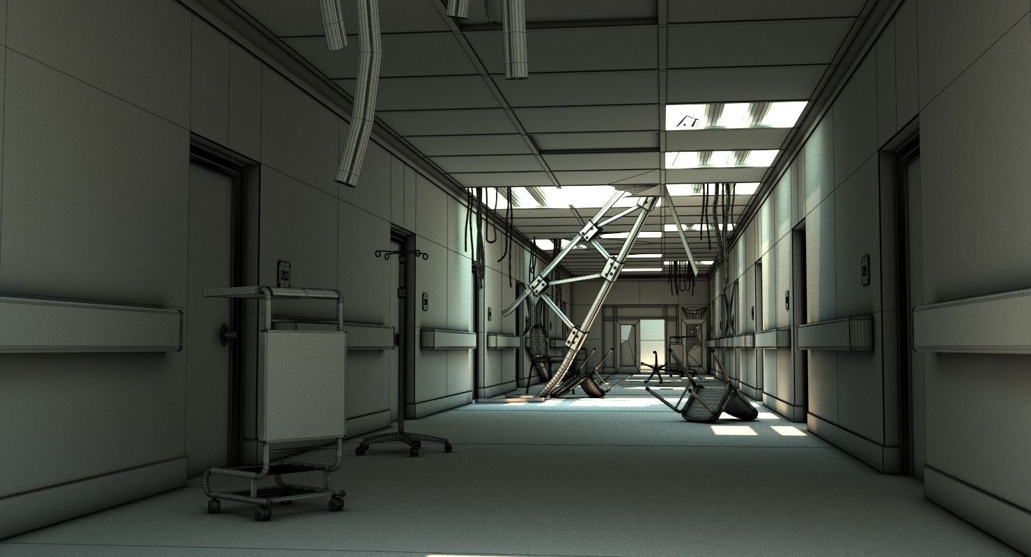Damaged Hallway MAX 3D model_18