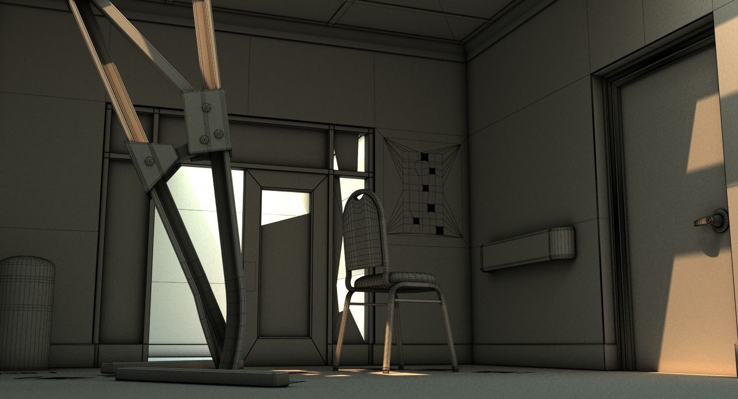 Damaged Hallway MAX 3D model_15