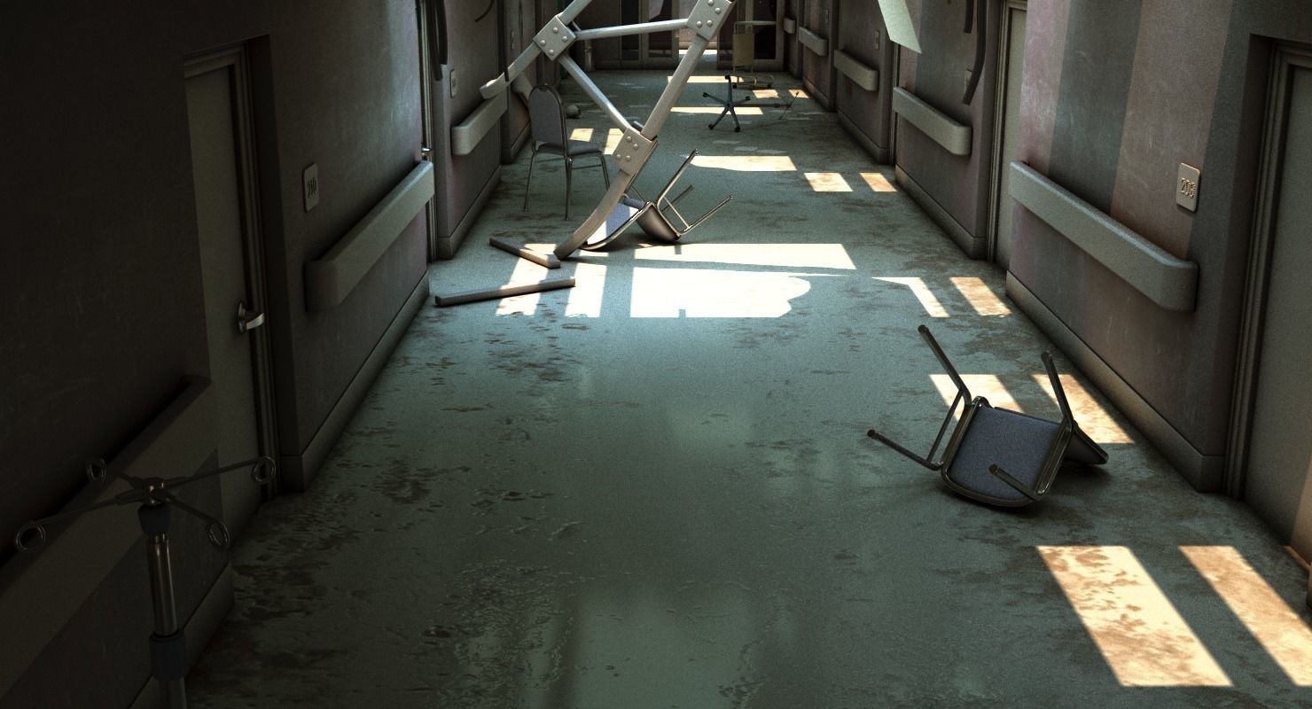 Damaged Hallway MAX 3D model_12