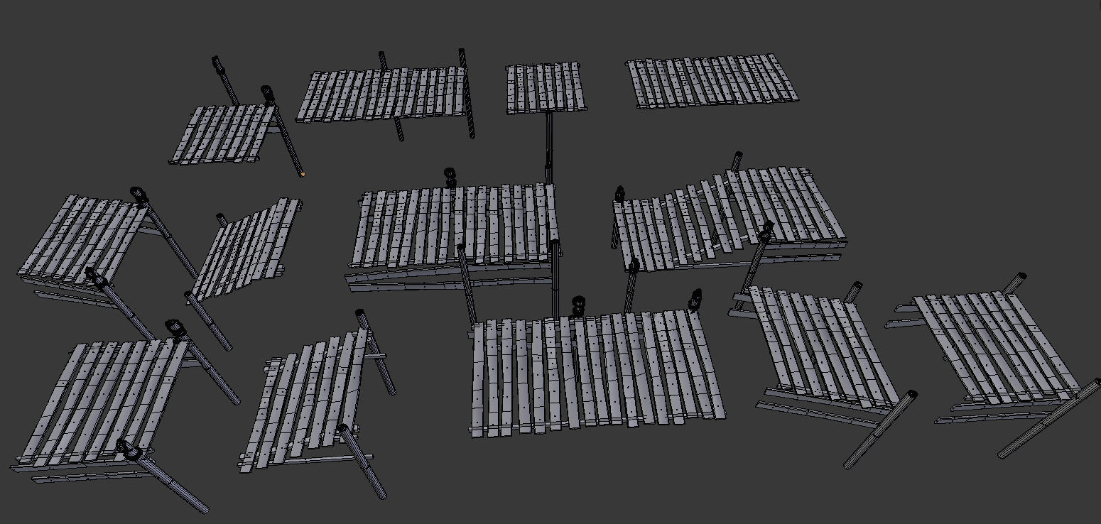Modular Dock system Low-poly 3D model_6