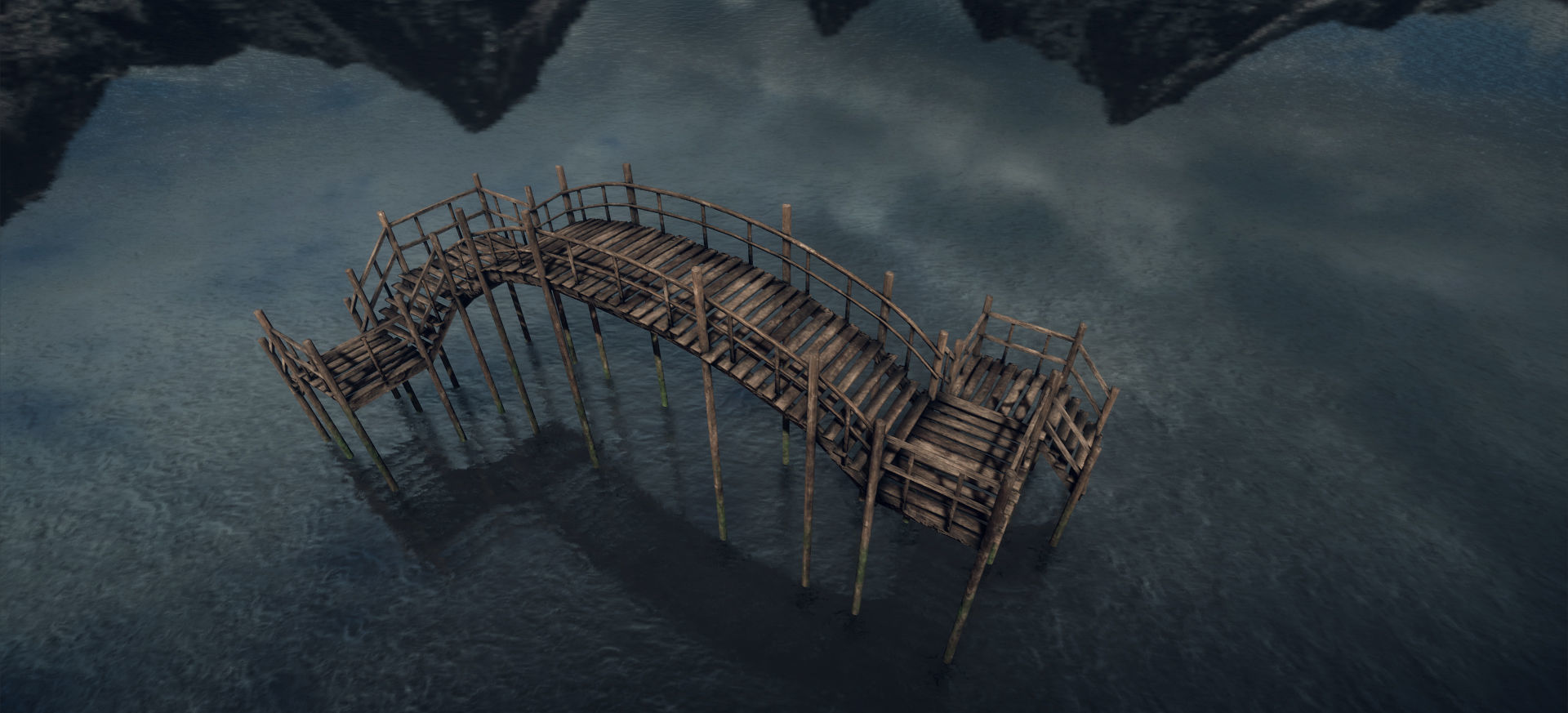 Modular Dock system Low-poly 3D model_1