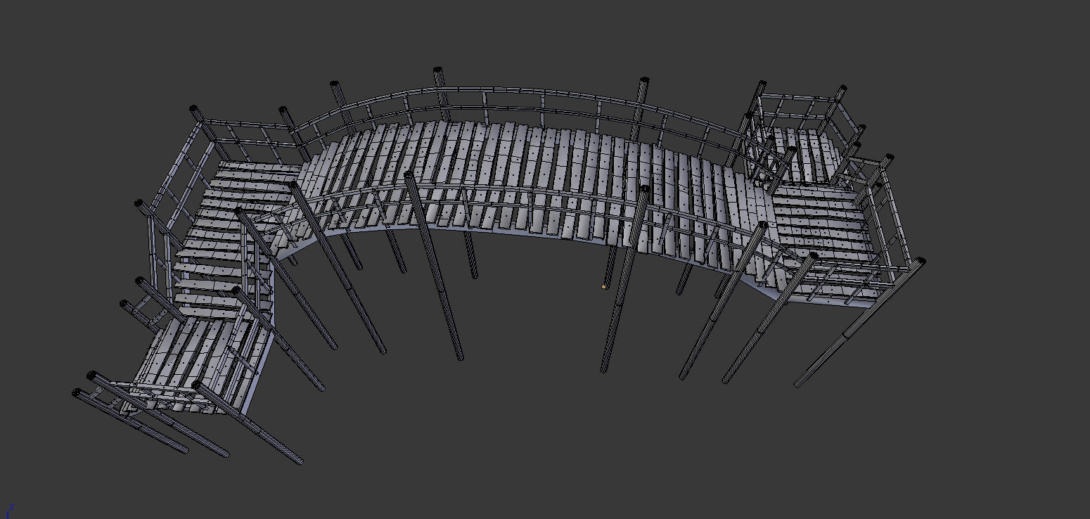 Modular Dock system Low-poly 3D model_8