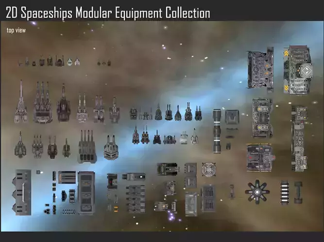 2D Spaceship Modular Equipment Collection Texture