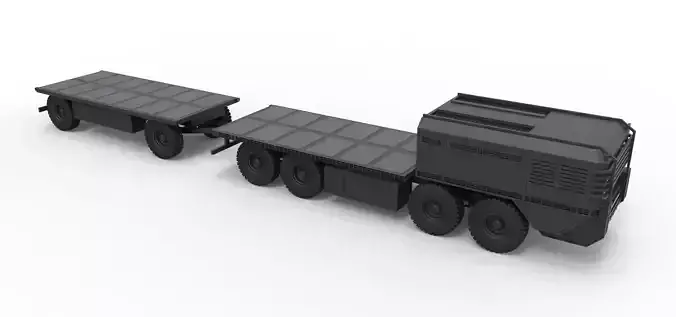 Military truck with trailer