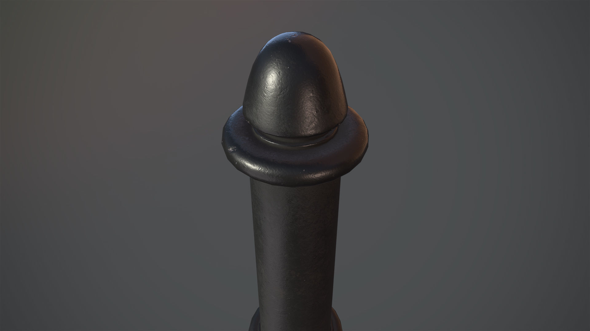 Barrier Bollard pack 5 Black v1 Low-poly 3D model_5