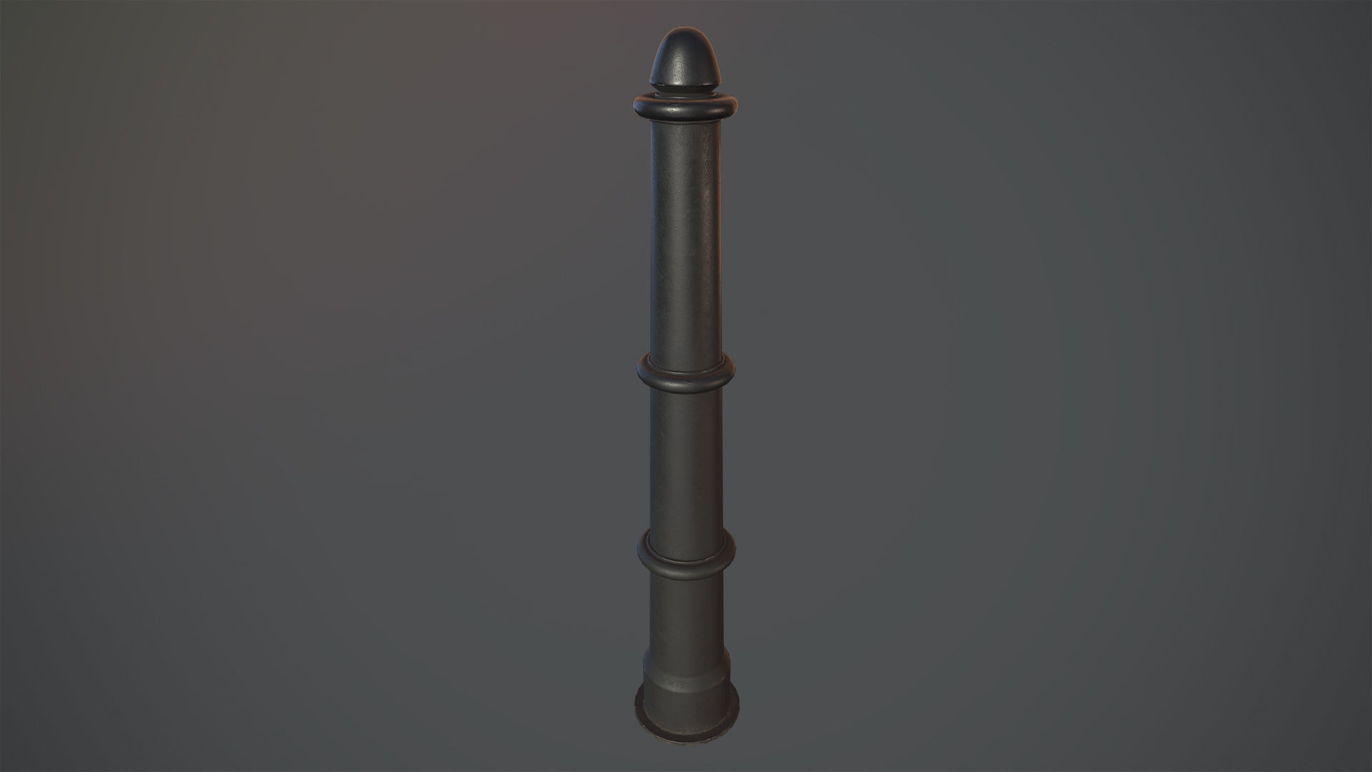 Barrier Bollard pack 5 Black v1 Low-poly 3D model_1