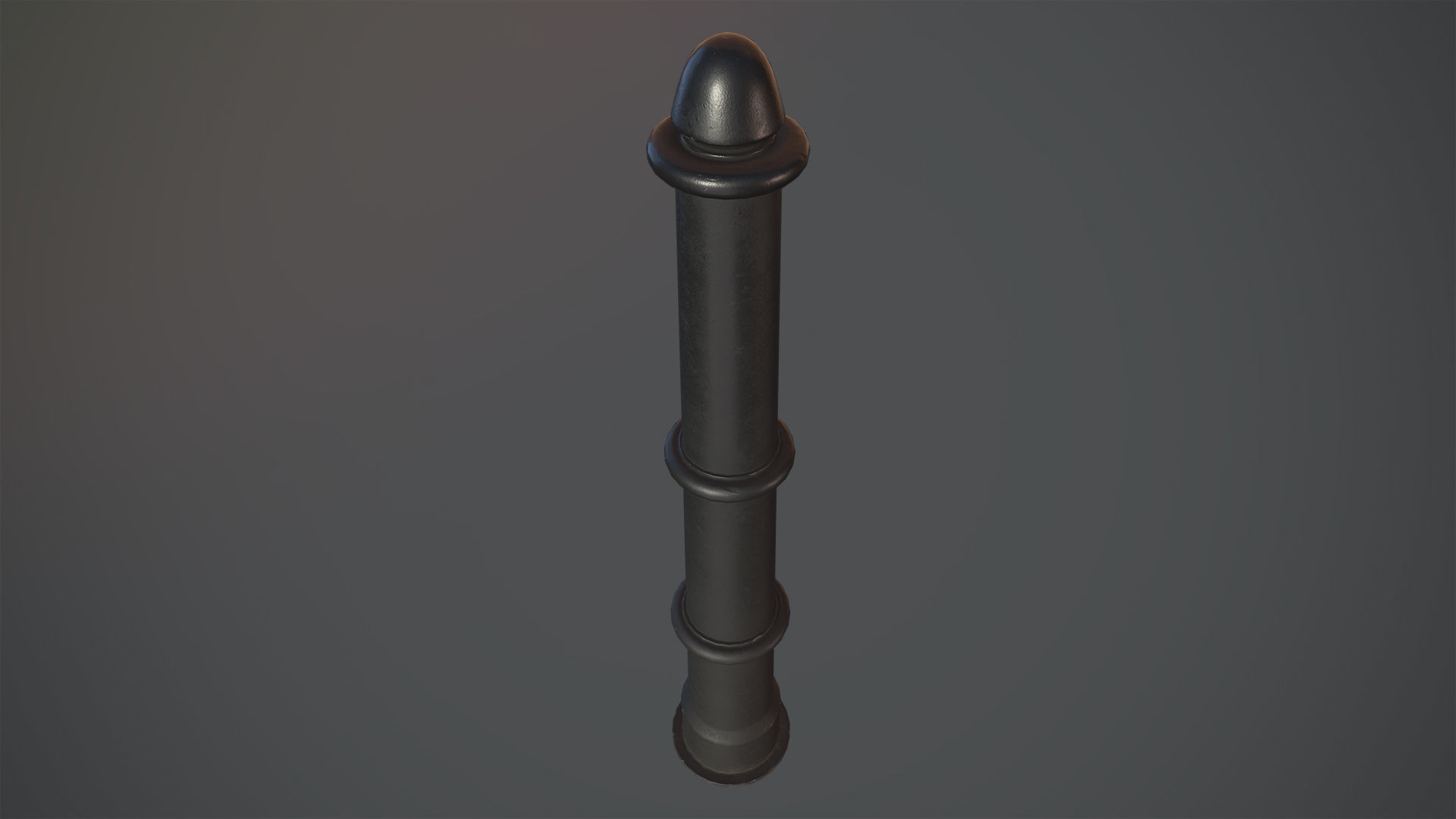 Barrier Bollard pack 5 Black v1 Low-poly 3D model_2