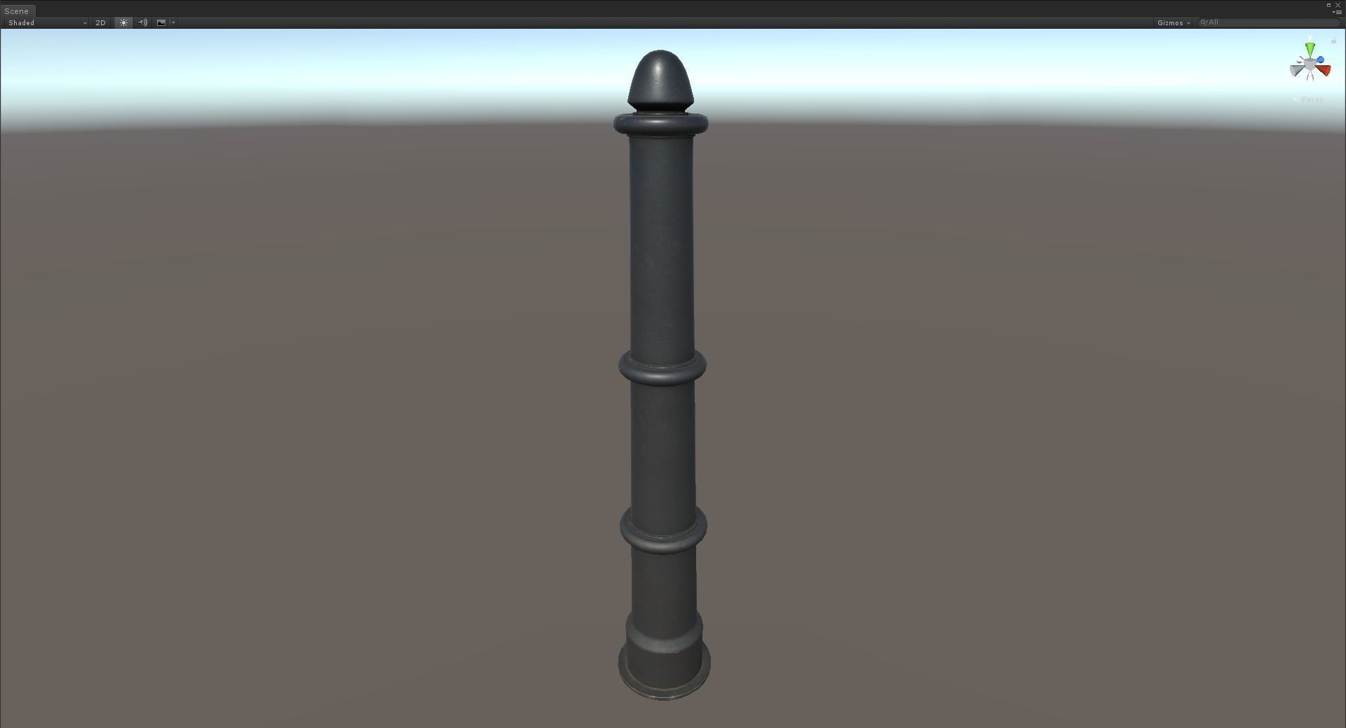 Barrier Bollard pack 5 Black v1 Low-poly 3D model_20
