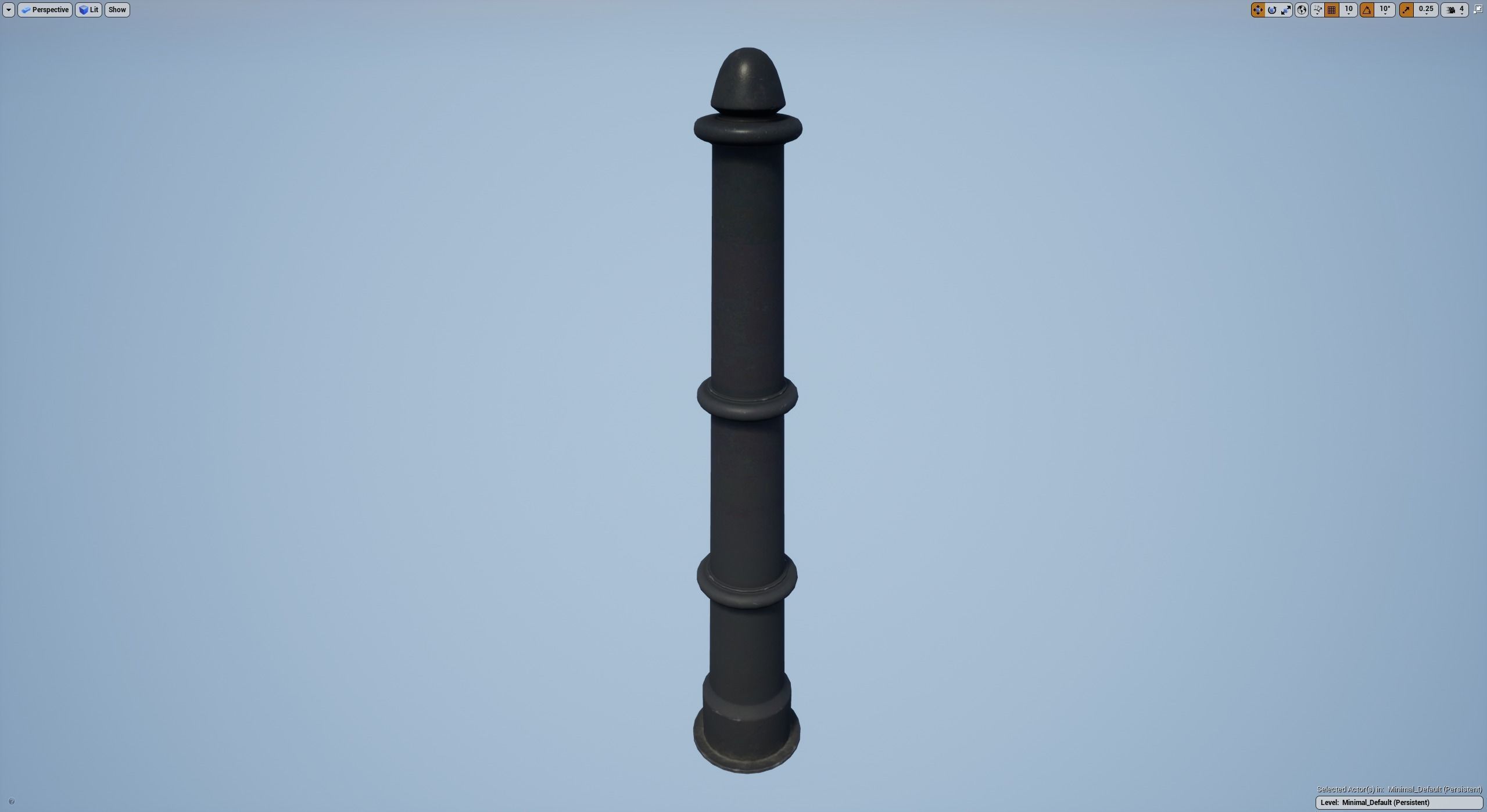 Barrier Bollard pack 5 Black v1 Low-poly 3D model_21