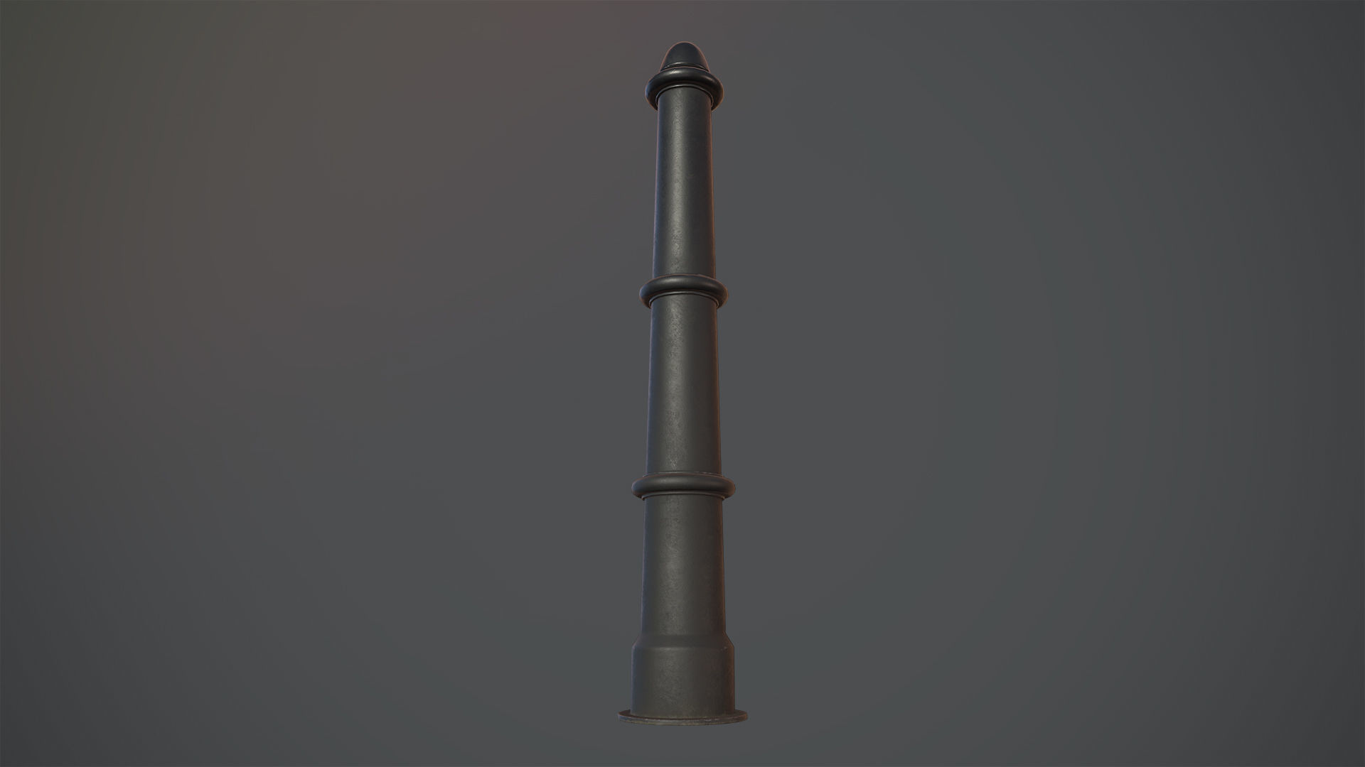 Barrier Bollard pack 5 Black v1 Low-poly 3D model_4