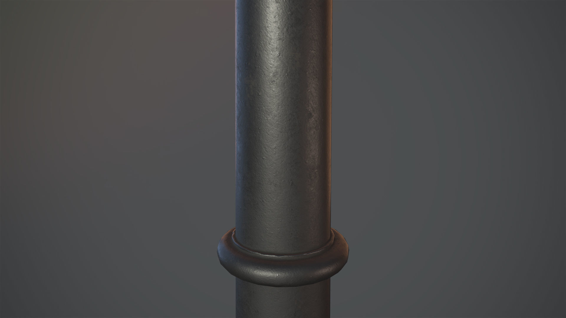 Barrier Bollard pack 5 Black v1 Low-poly 3D model_6