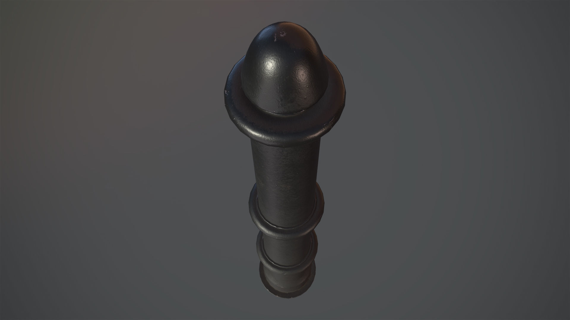 Barrier Bollard pack 5 Black v1 Low-poly 3D model_3