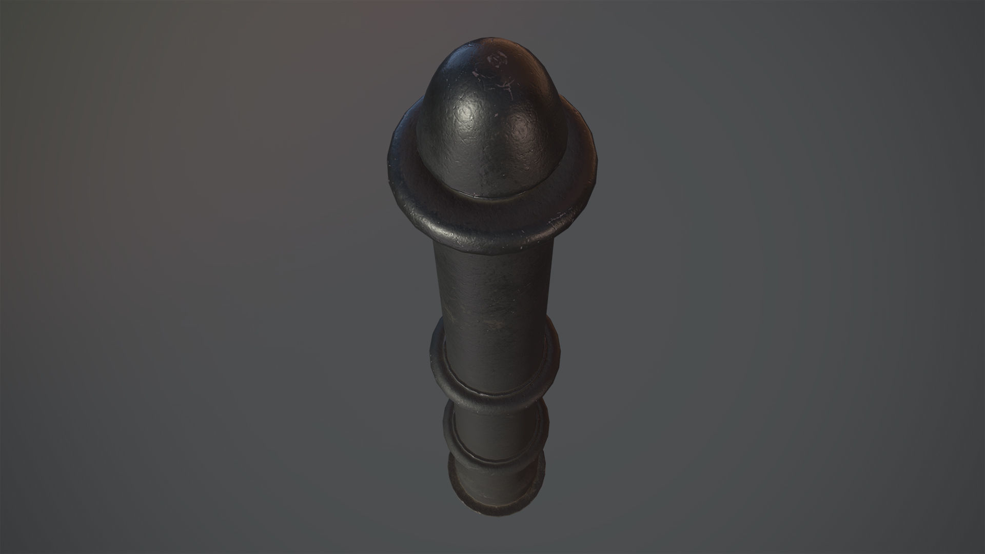 Barrier Bollard pack 5 Black v2 Low-poly 3D model_3
