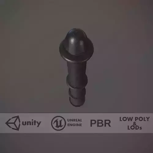 Barrier Bollard pack 5 Black v2 Low-poly 3D model