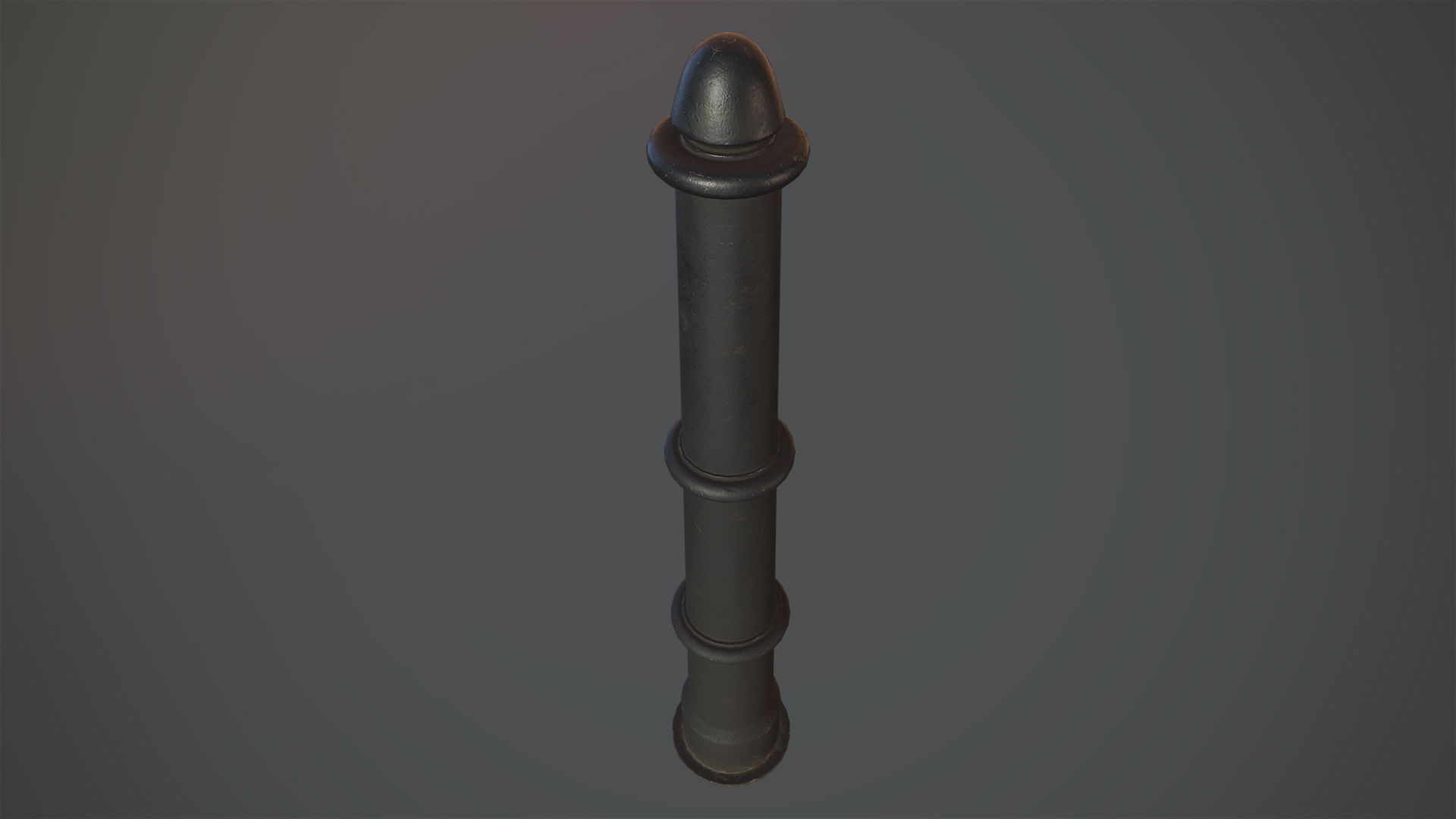 Barrier Bollard pack 5 Black v2 Low-poly 3D model_2