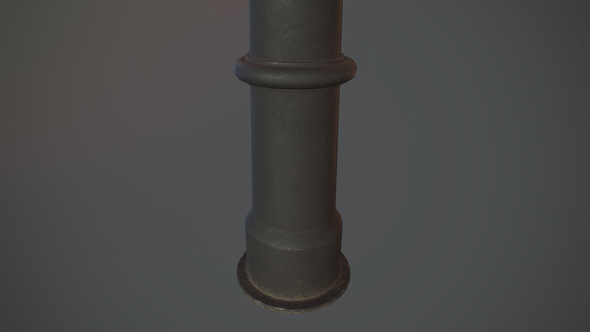 Barrier Bollard pack 5 Black v2 Low-poly 3D model_7