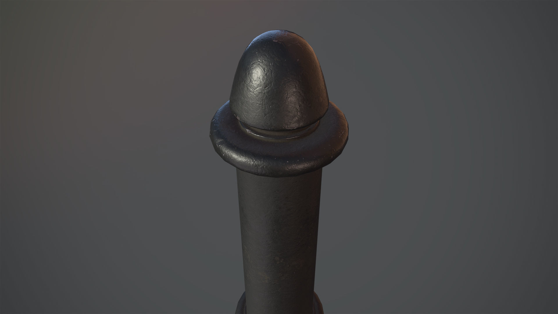 Barrier Bollard pack 5 Black v2 Low-poly 3D model_5