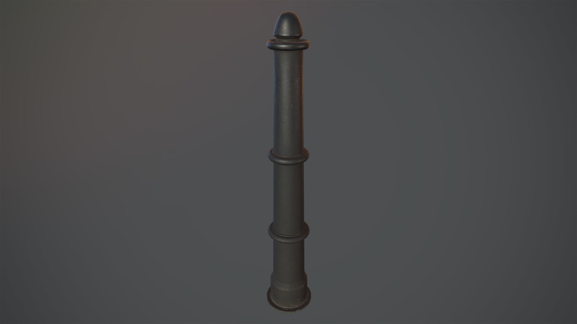 Barrier Bollard pack 5 Black v2 Low-poly 3D model_1